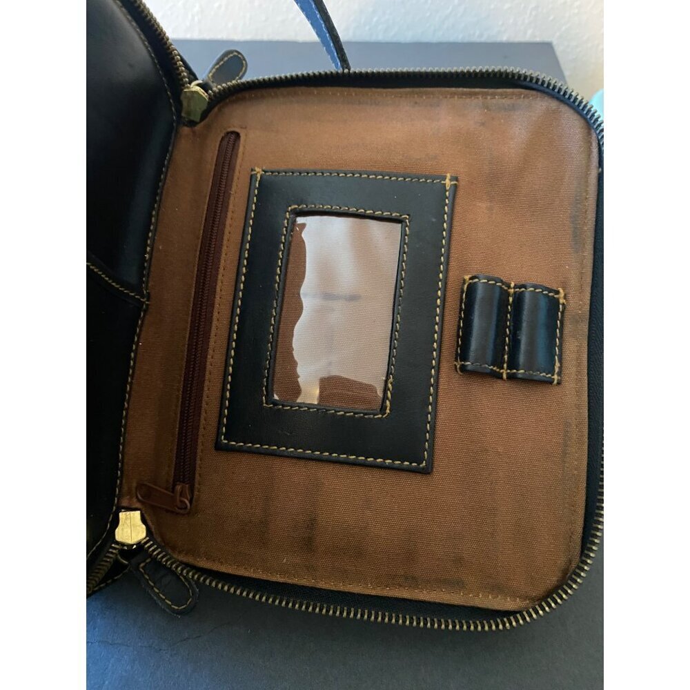 G.H. Bass Dark Brown "Willis" Style Oiled Leather Crossbody Bag - Picture 7 of 14